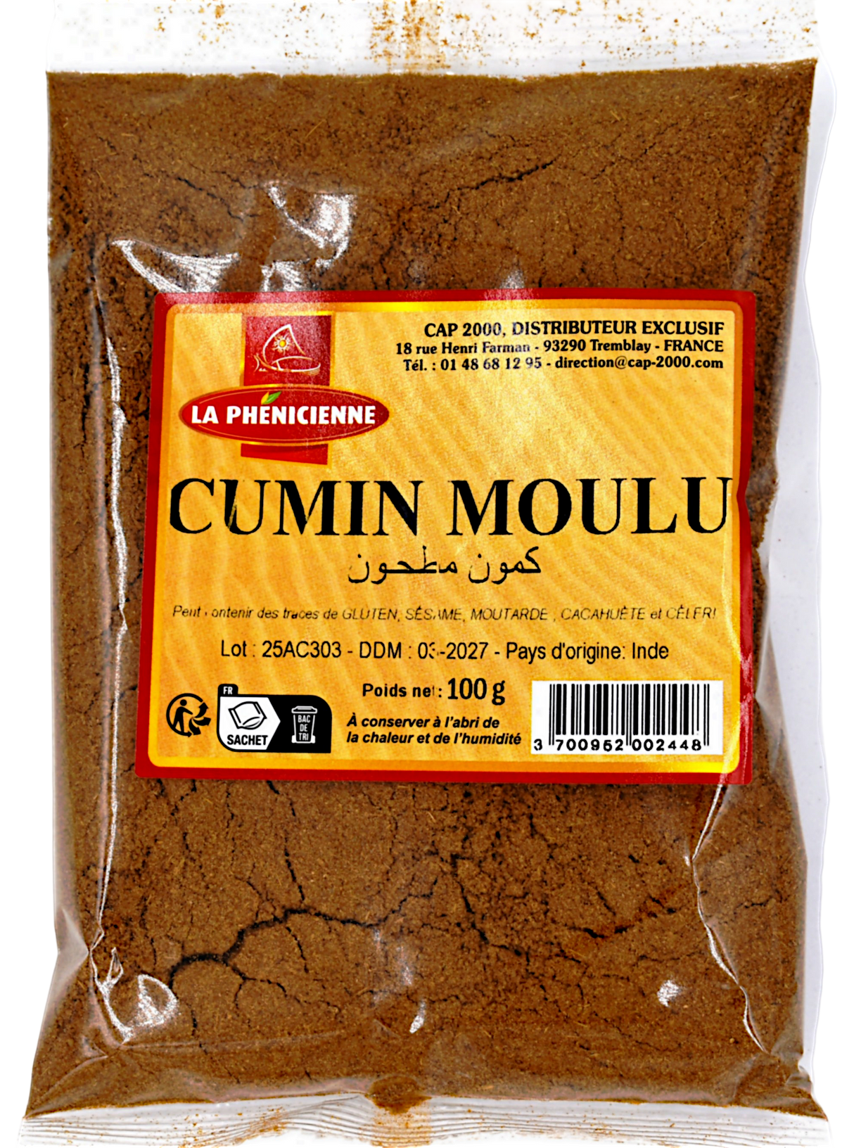 Cumin moulu sachet 100g - La Phénicienne