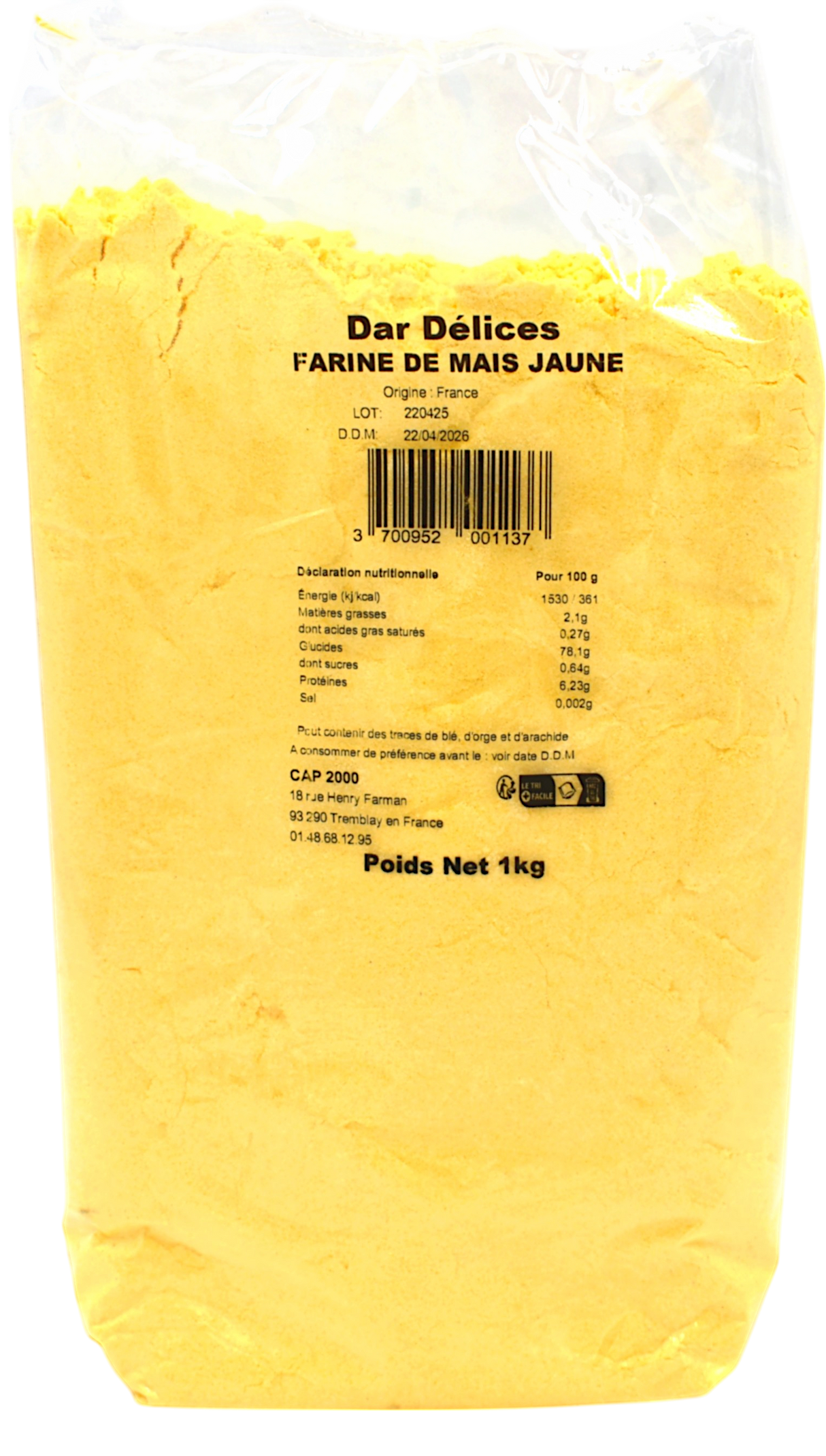 Farine de Maïs Jaune 1kg - Dar Délices