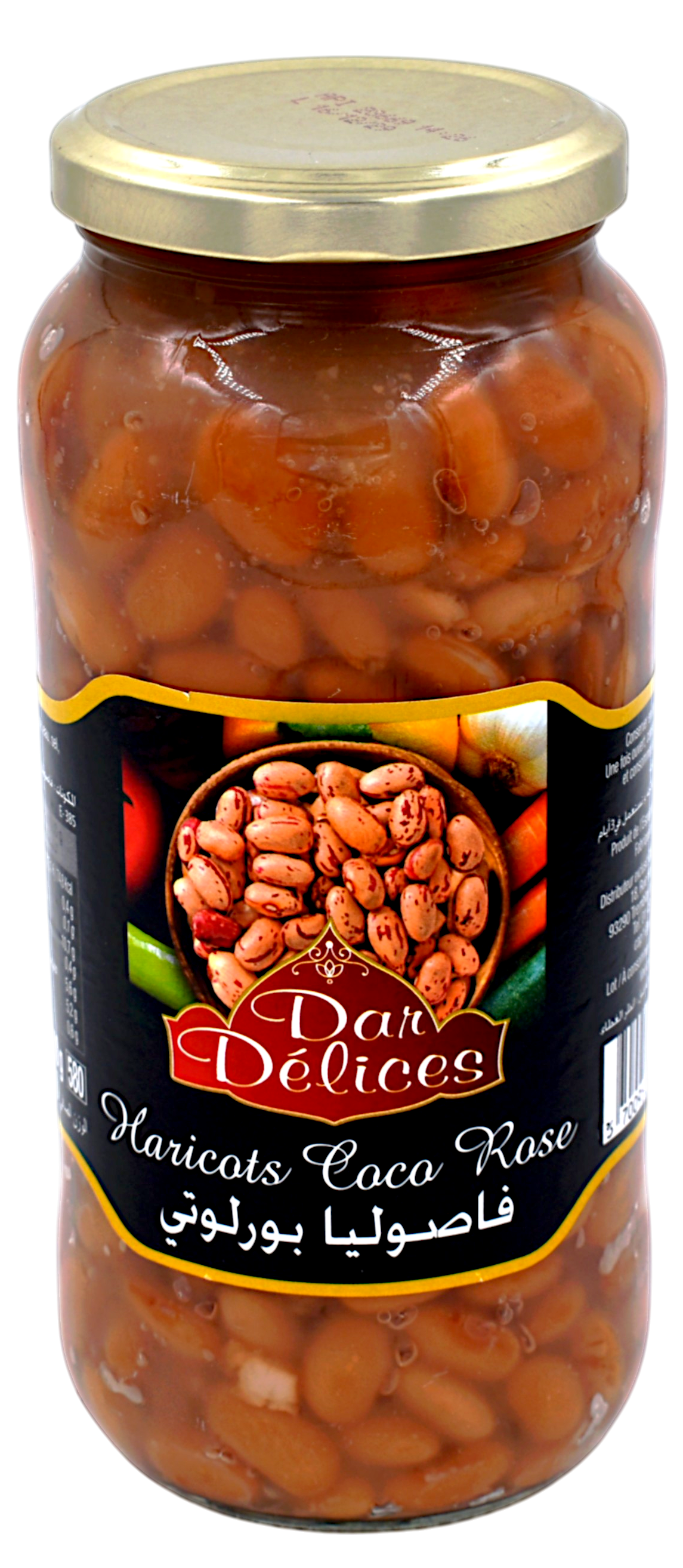 Haricot coco rose bocal 570g - Dar Délices