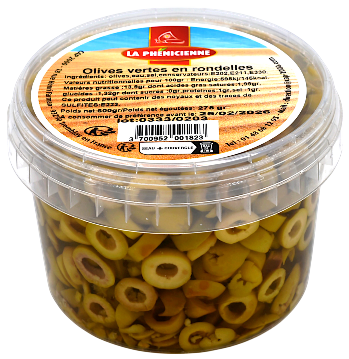Olives rondelles pot 320g - La Phénicienne