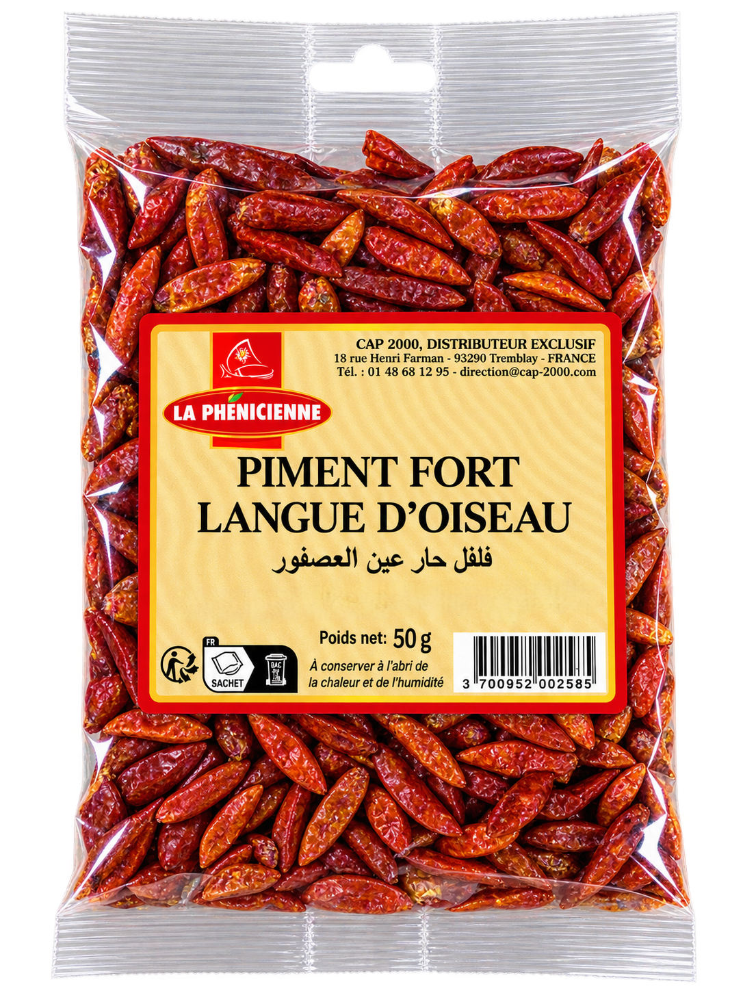 Piment fort langue oiseau La Phénicienne