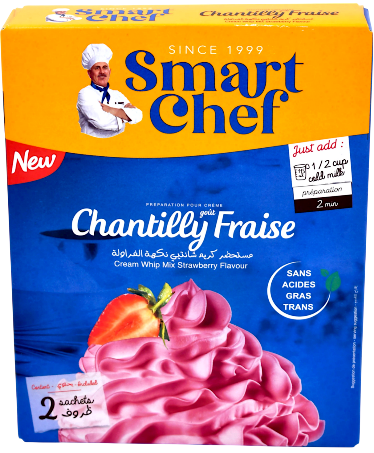 Préparation pour crème chantilly fraise - Smart Chef