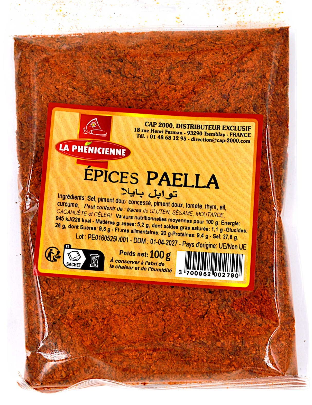 Epices Paella sachet 100g - La Phénicienne