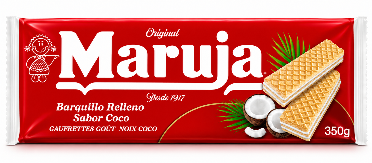Gaufrettes goût noix de coco Maruja