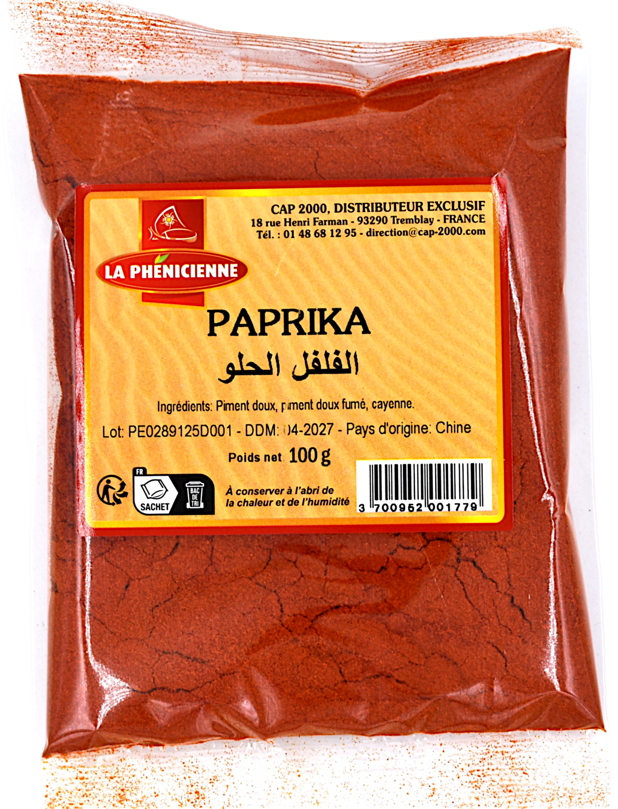 Paprika sachet 100g - La Phénicienne